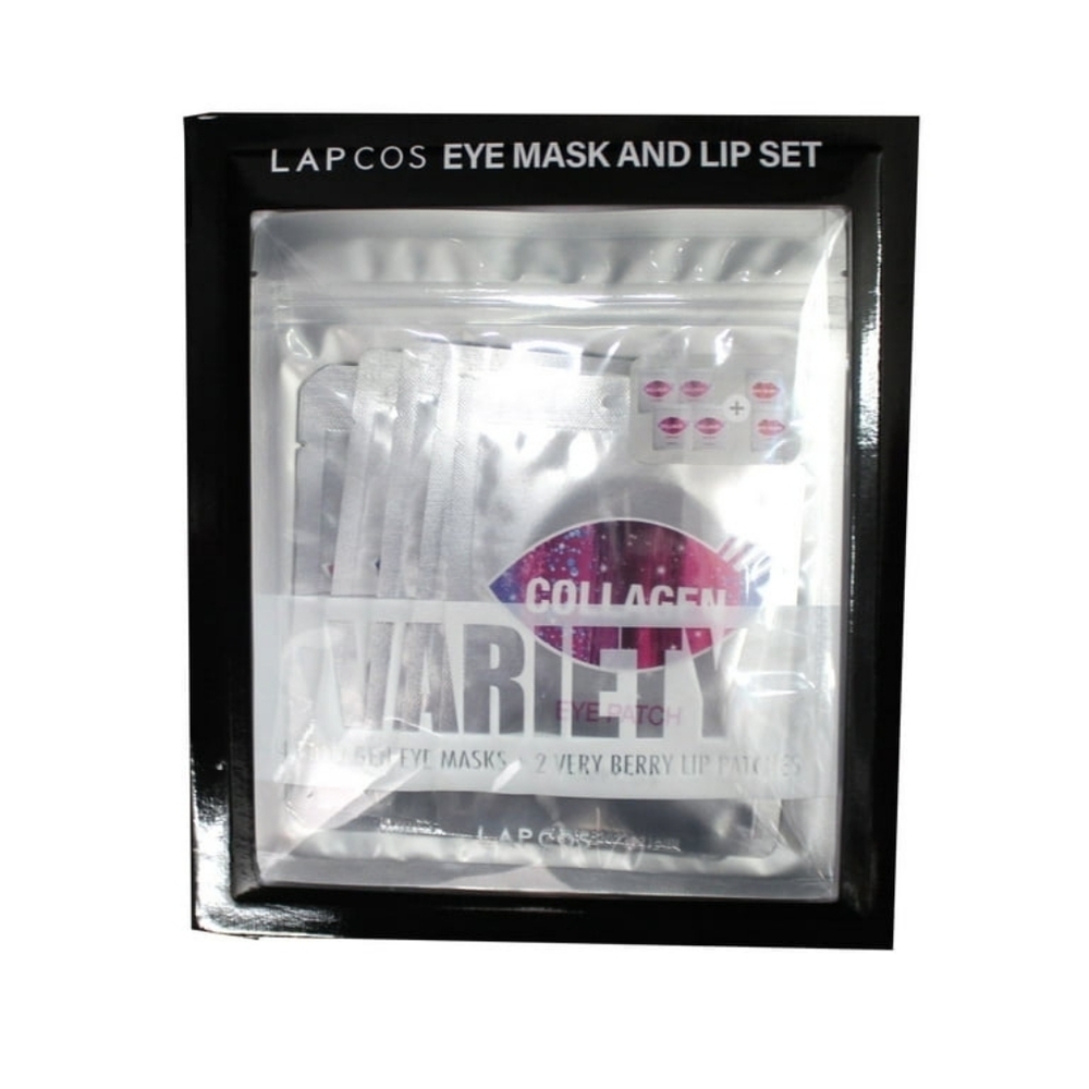 Lapcos Eye Mask and Lip Set 4 Collagen Mask And 2 Very Berry Lip Patches